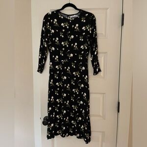 Reformation Floral Black Dress - 10